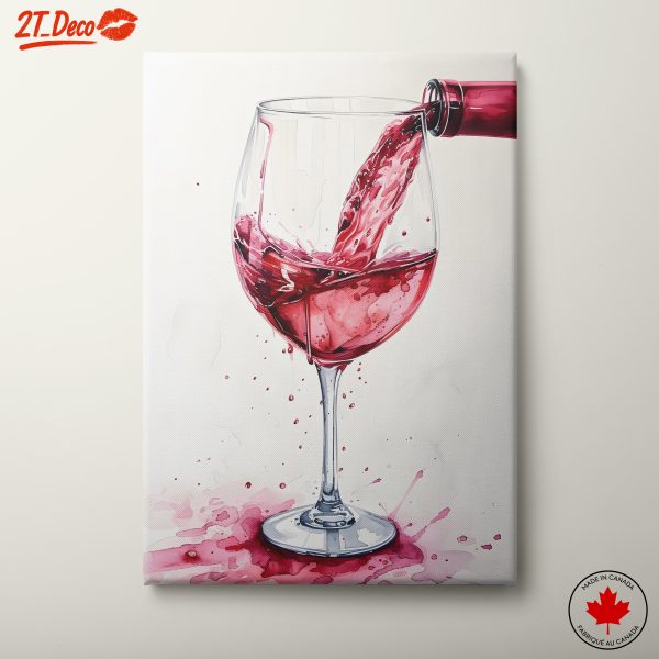 Elegant Wine Glass with Pouring Red Wine