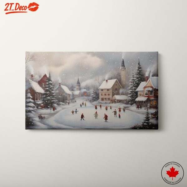 Charming Winter Scene with Ice Skating