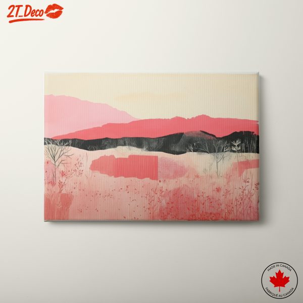Abstract Landscape with Pink and Black Tones