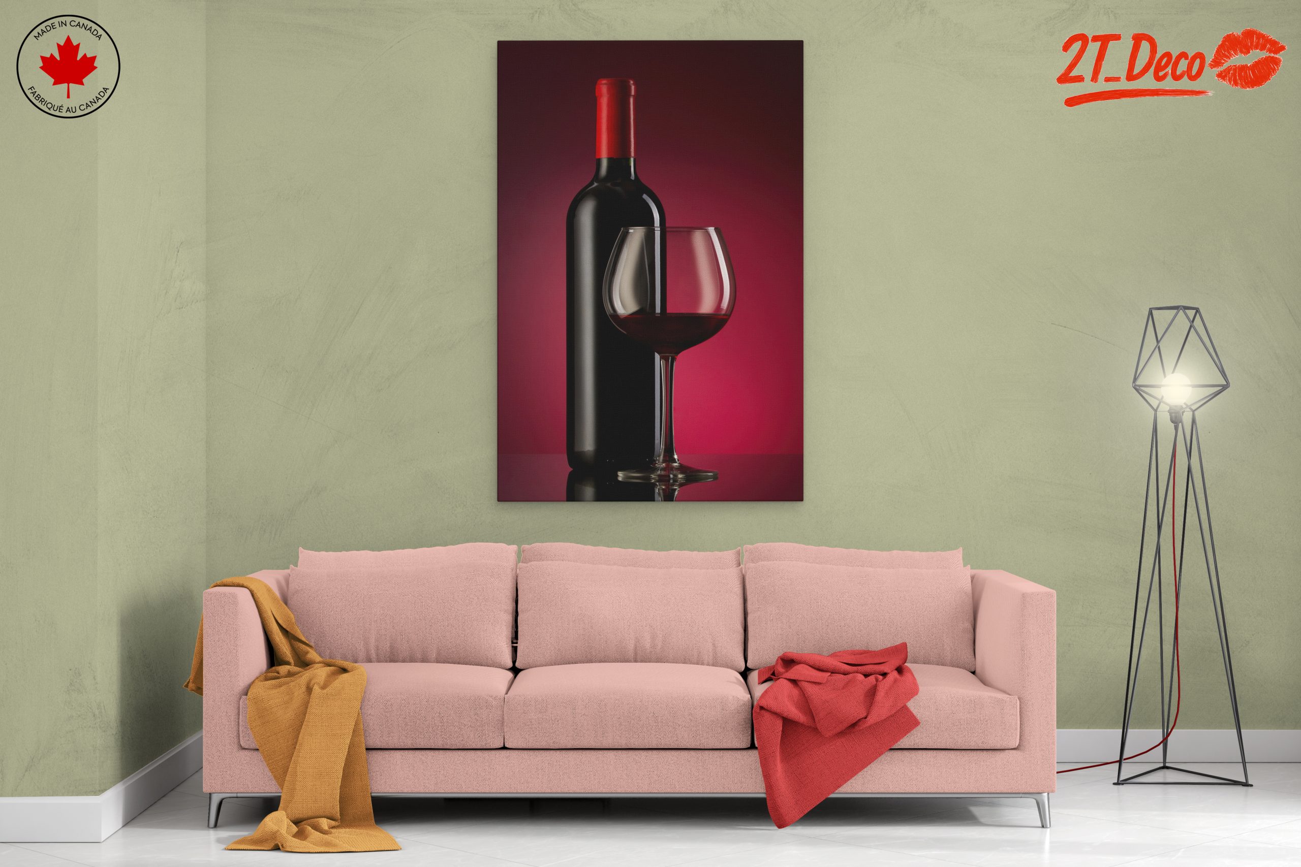 Elegant Wine and Glass Art - Image 2