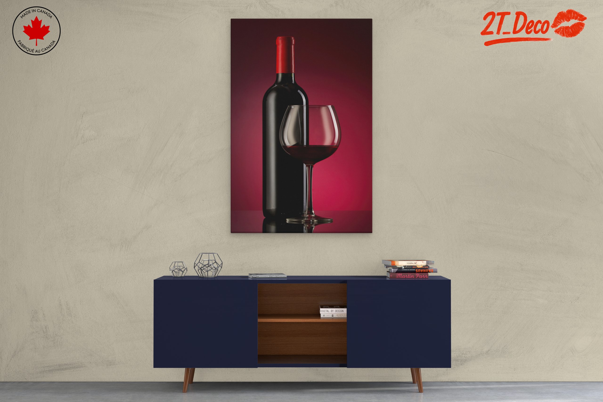 Elegant Wine and Glass Art - Image 3