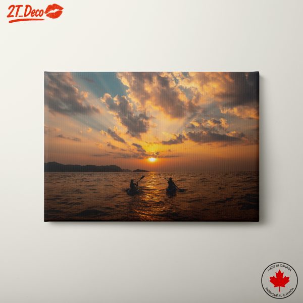 Idyllic Sunset Kayaking on the Water