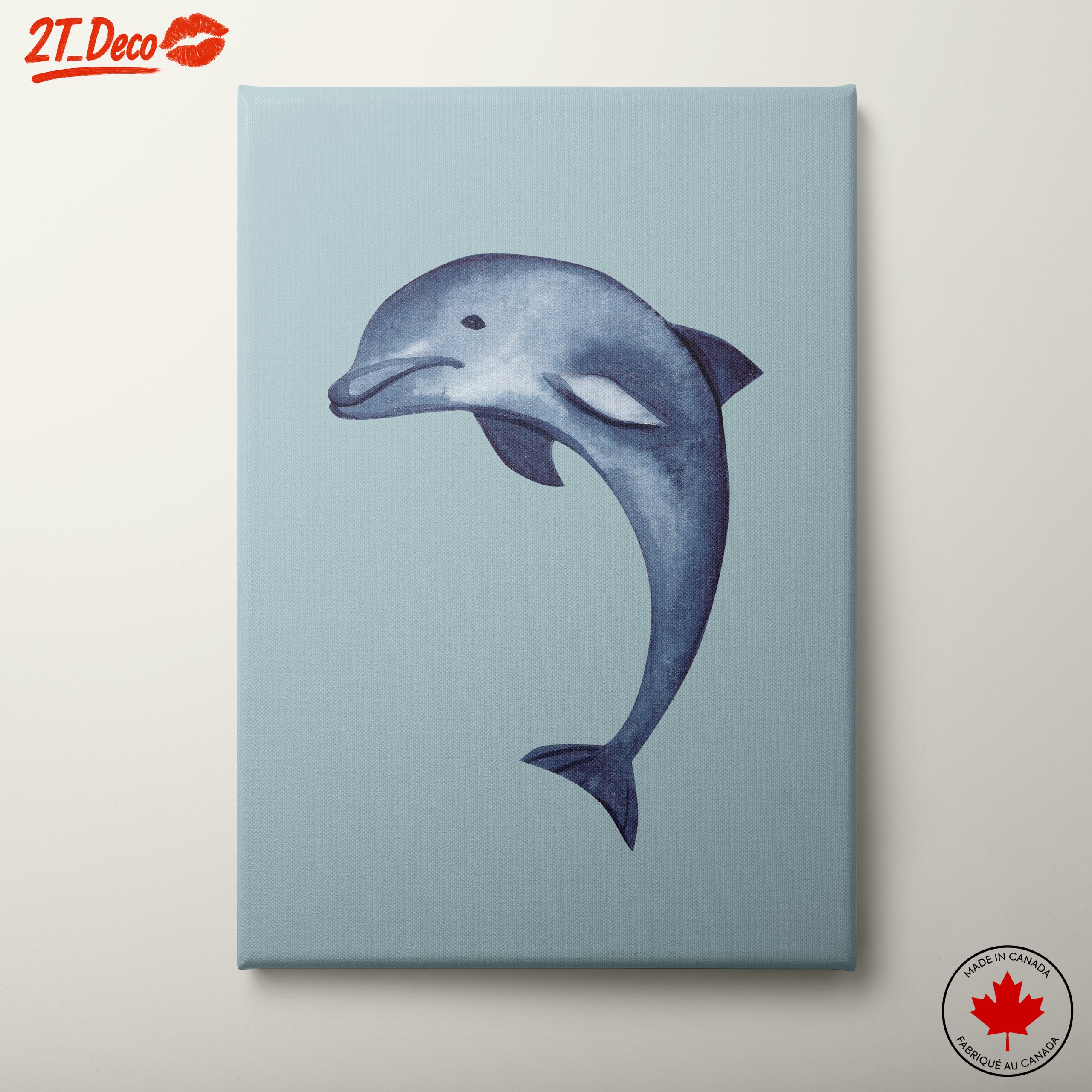 Dolphin Art in Soft Blue Tones