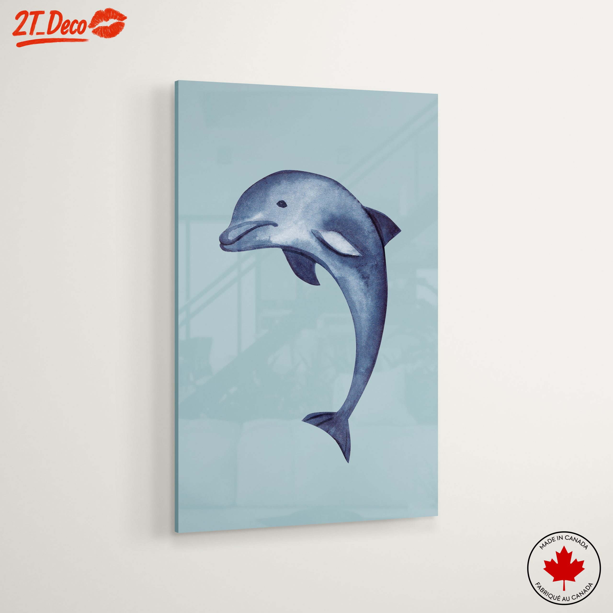 Dolphin Art in Soft Blue Tones - Image 6