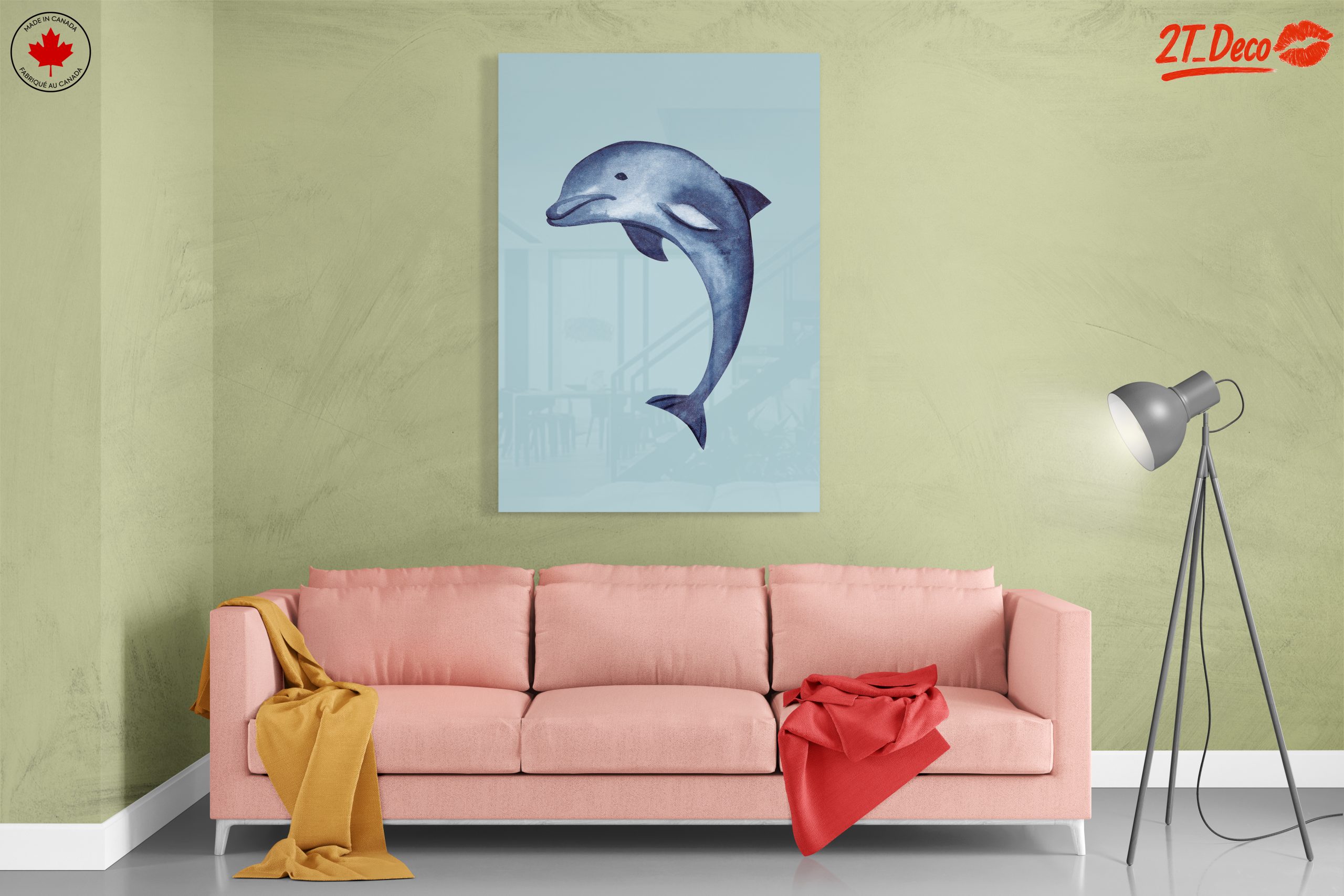 Dolphin Art in Soft Blue Tones - Image 7