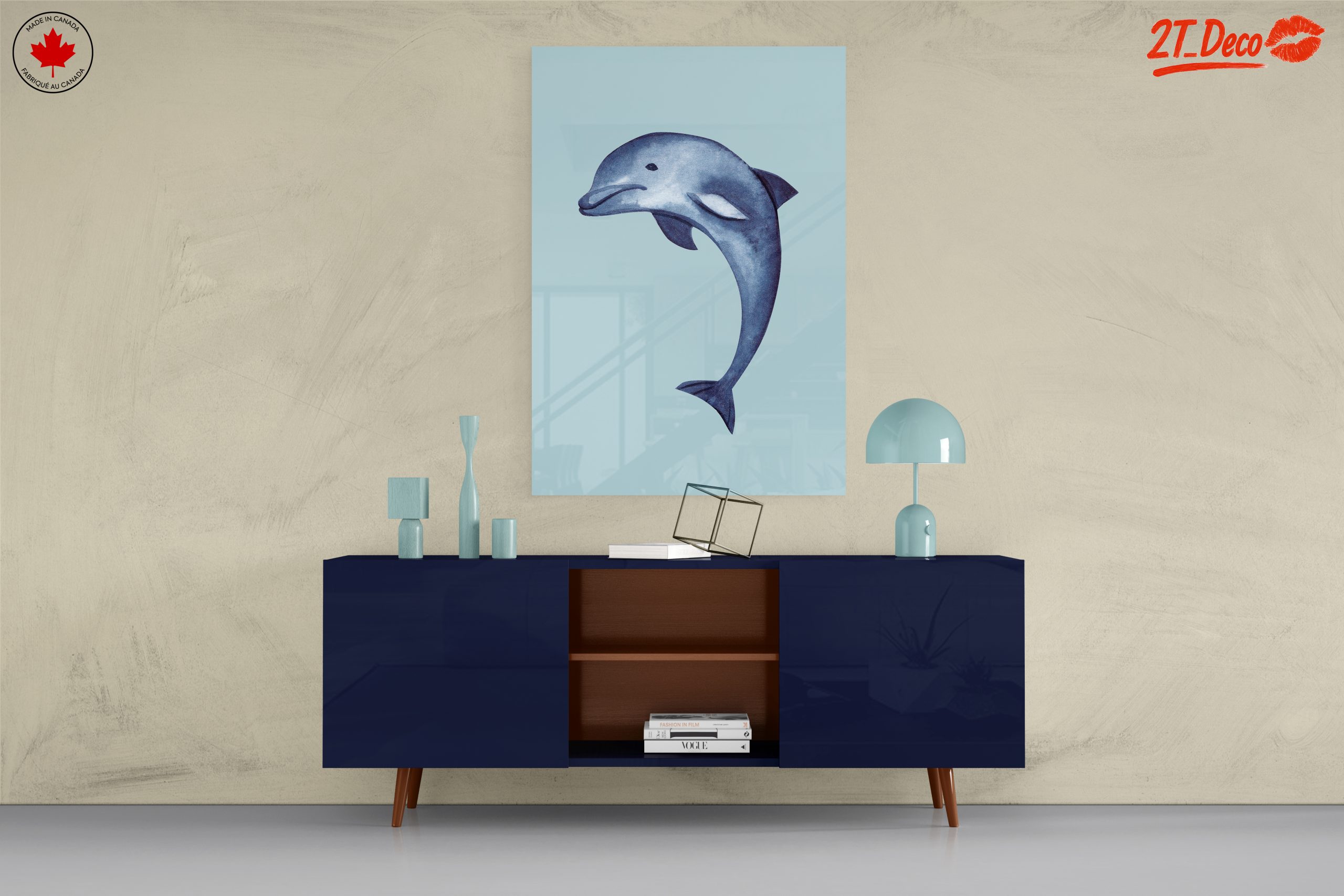 Dolphin Art in Soft Blue Tones - Image 8