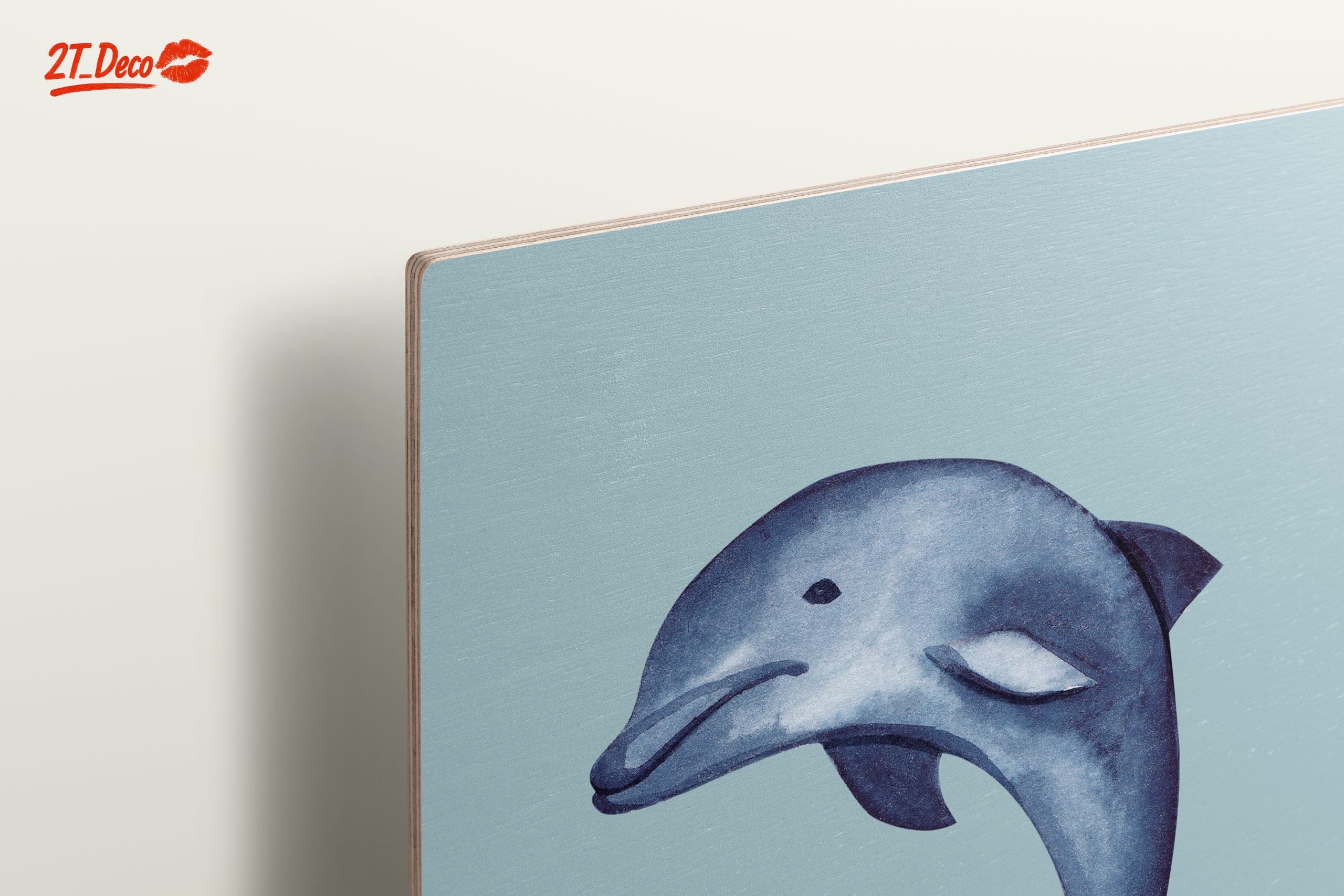 Dolphin Art in Soft Blue Tones - Image 15