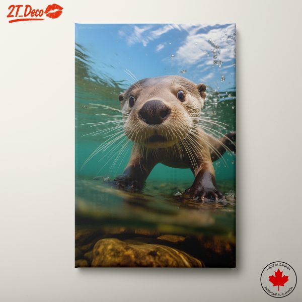 Curious Otter Swimming Underwater