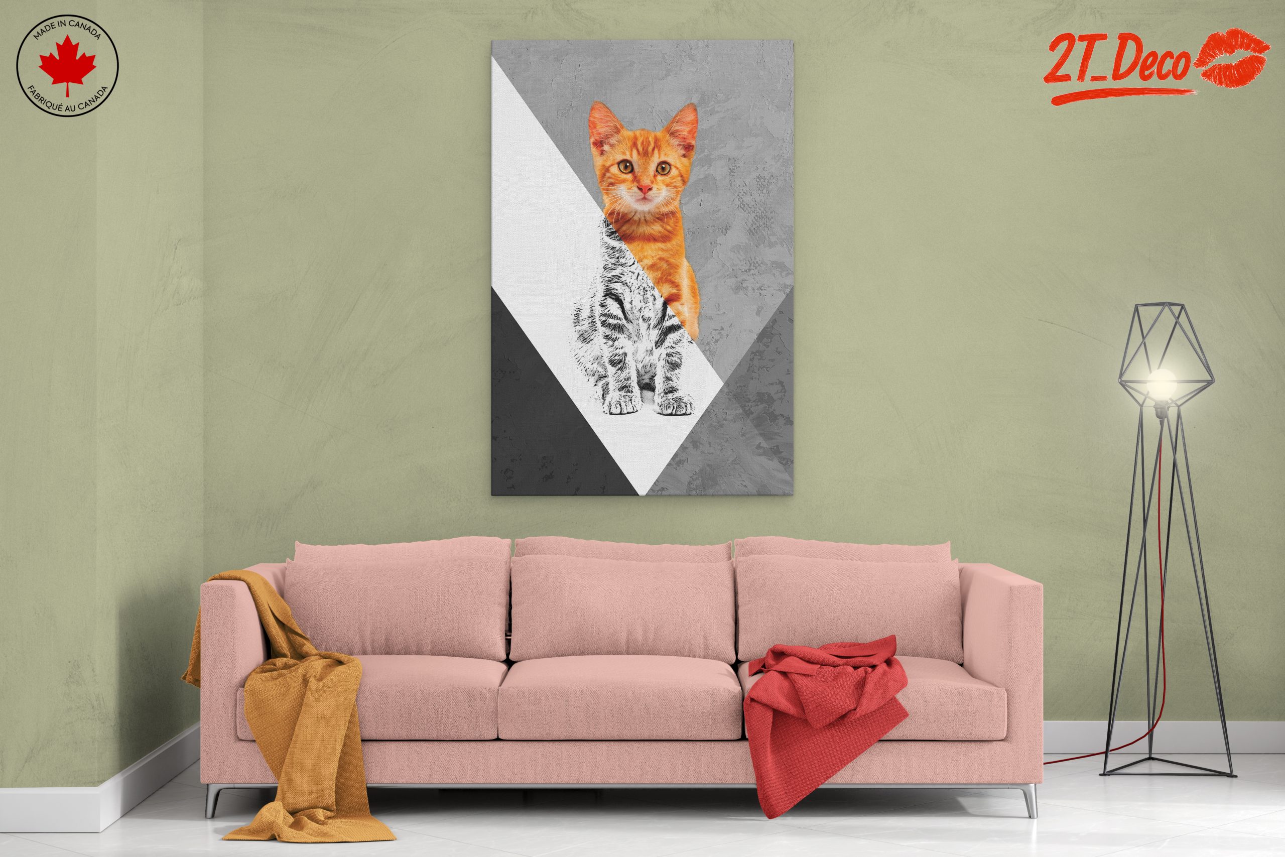 Stylized Cat Artwork in Modern Design - Image 2