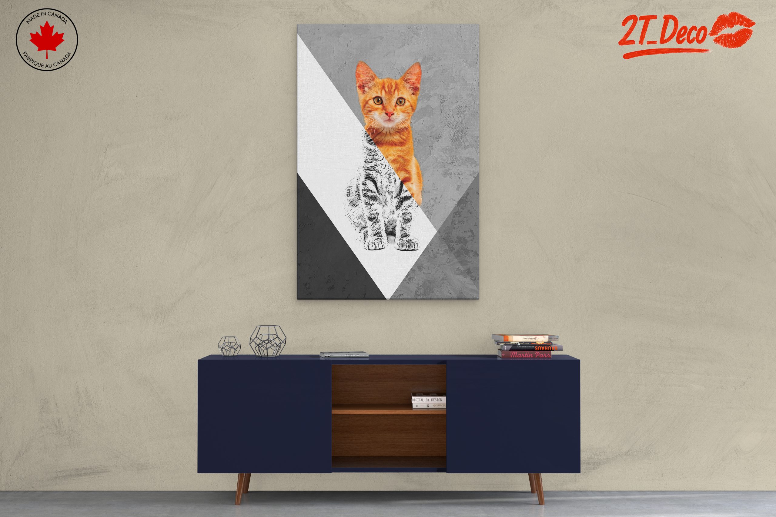 Stylized Cat Artwork in Modern Design - Image 3