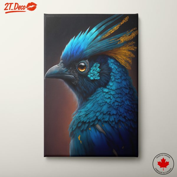 Vibrant Blue Bird Illustration