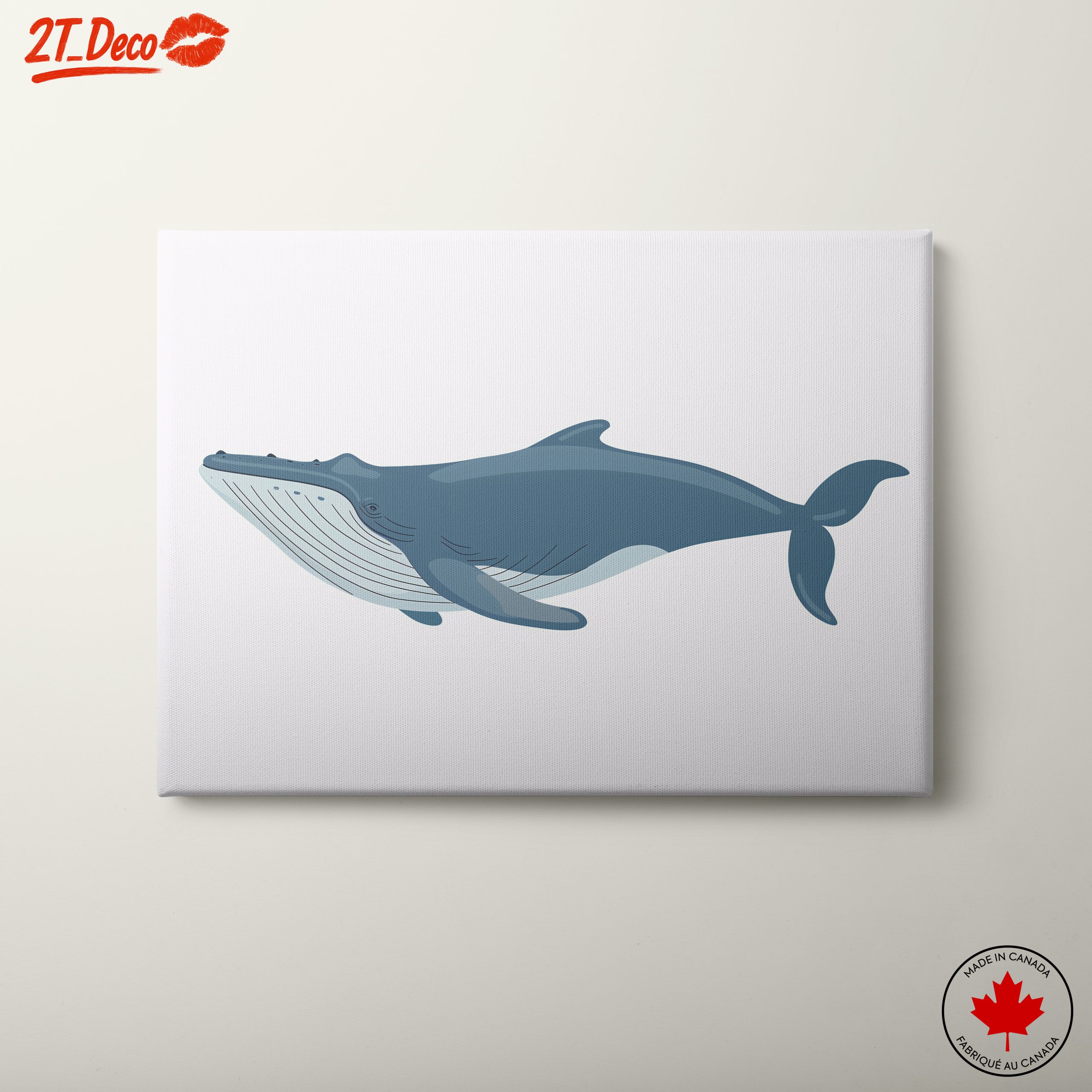 Abstract Whale Art in Ocean Blue