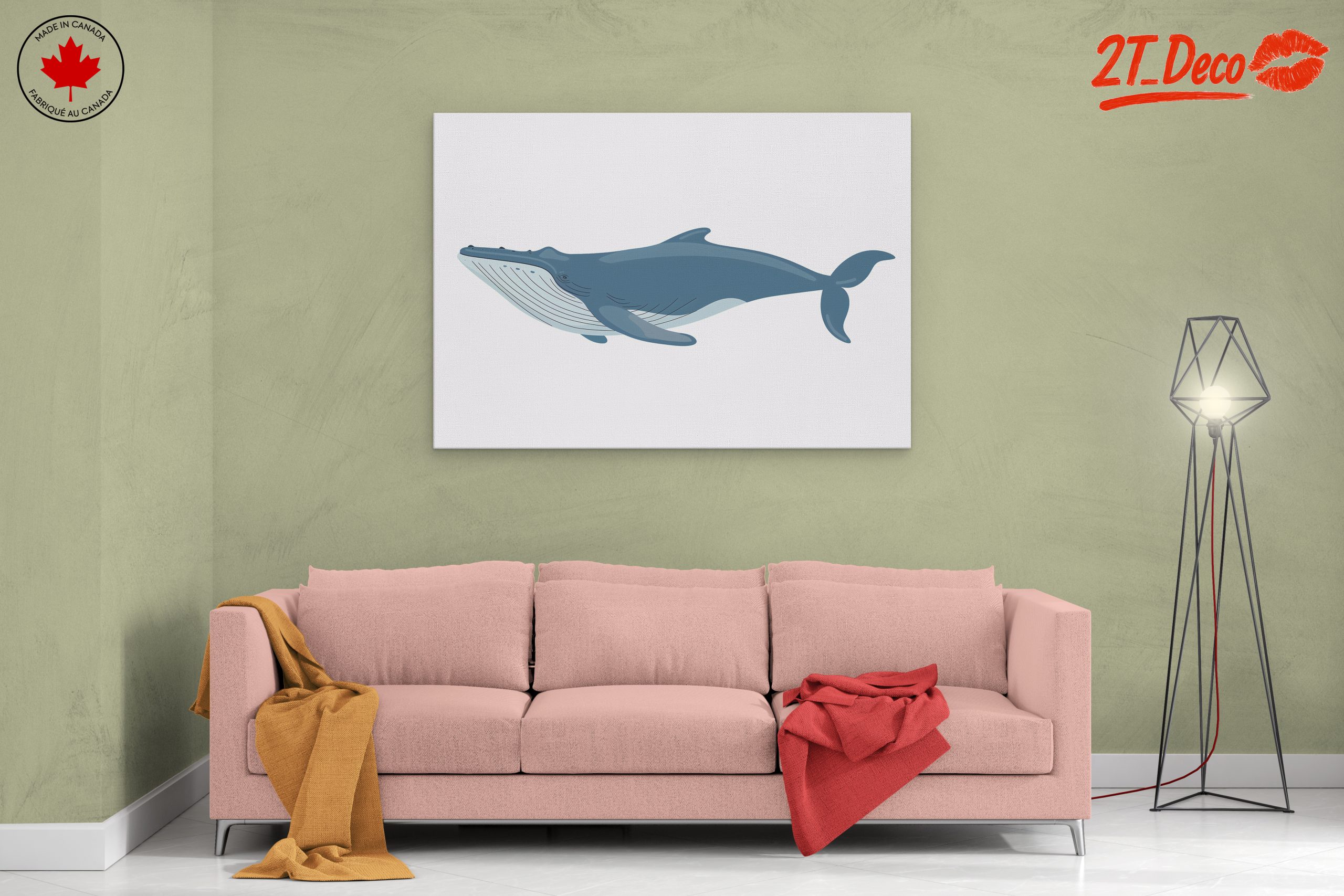 Abstract Whale Art in Ocean Blue - Image 2