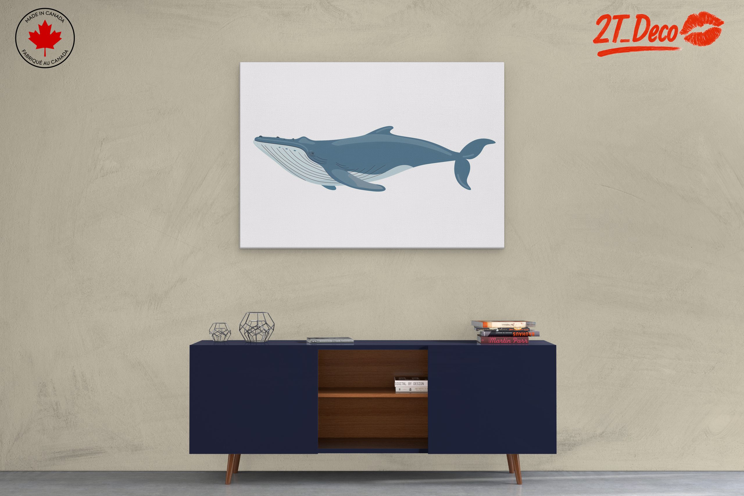 Abstract Whale Art in Ocean Blue - Image 3