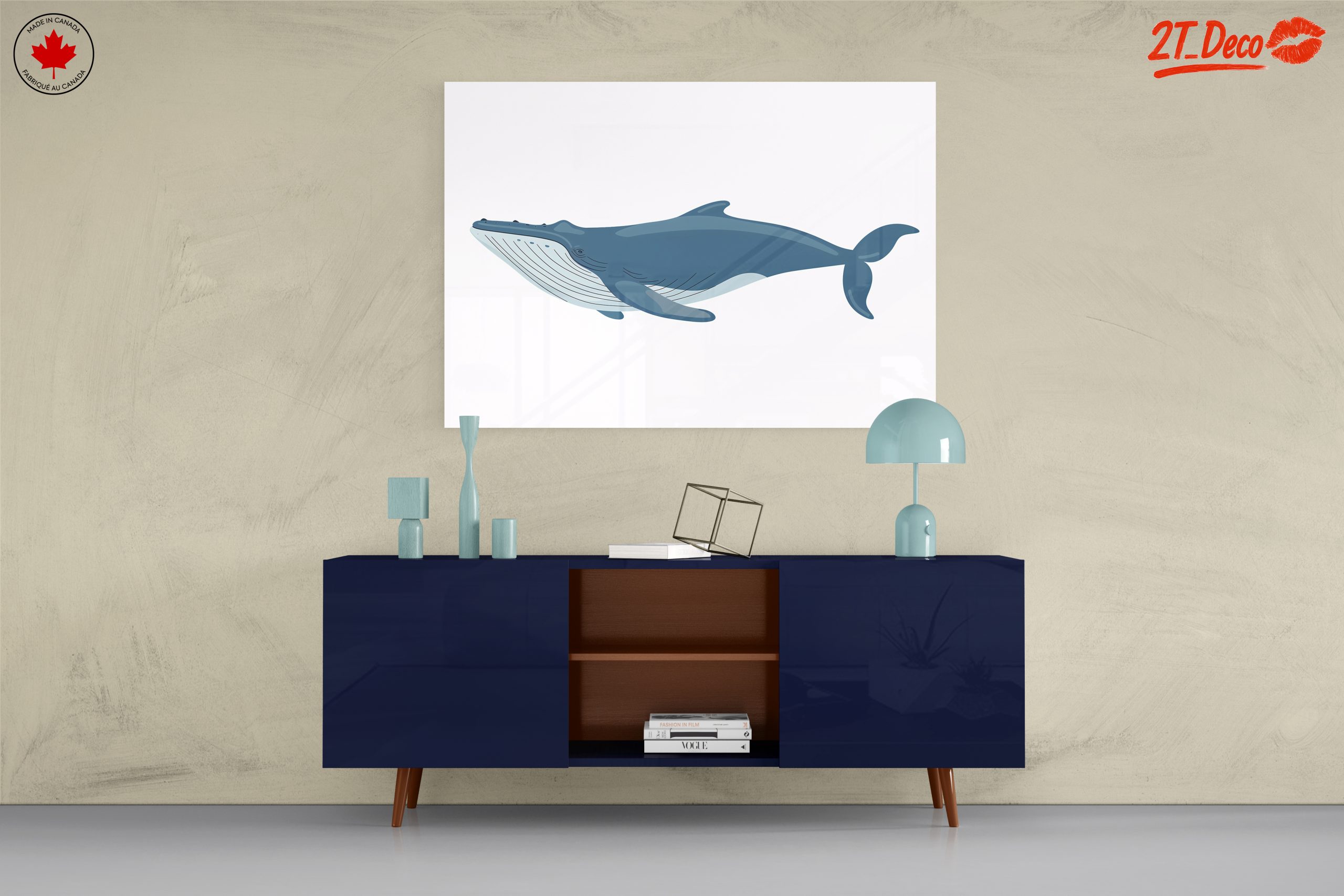 Abstract Whale Art in Ocean Blue - Image 8