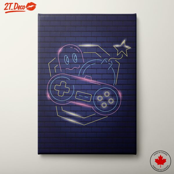 Neon Game Controller Art