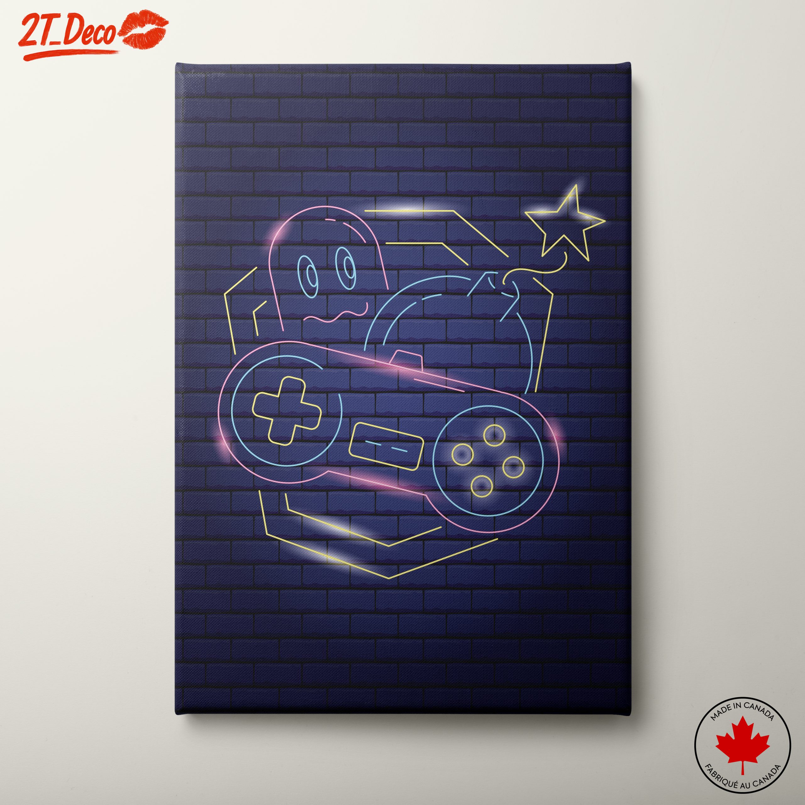 Neon Game Controller Art