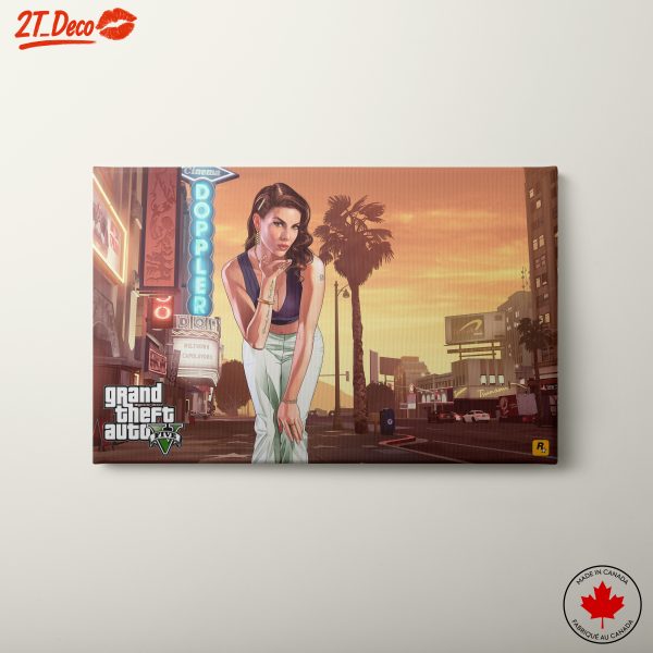 Grand Theft Auto V Character Artwork in Urban Scene