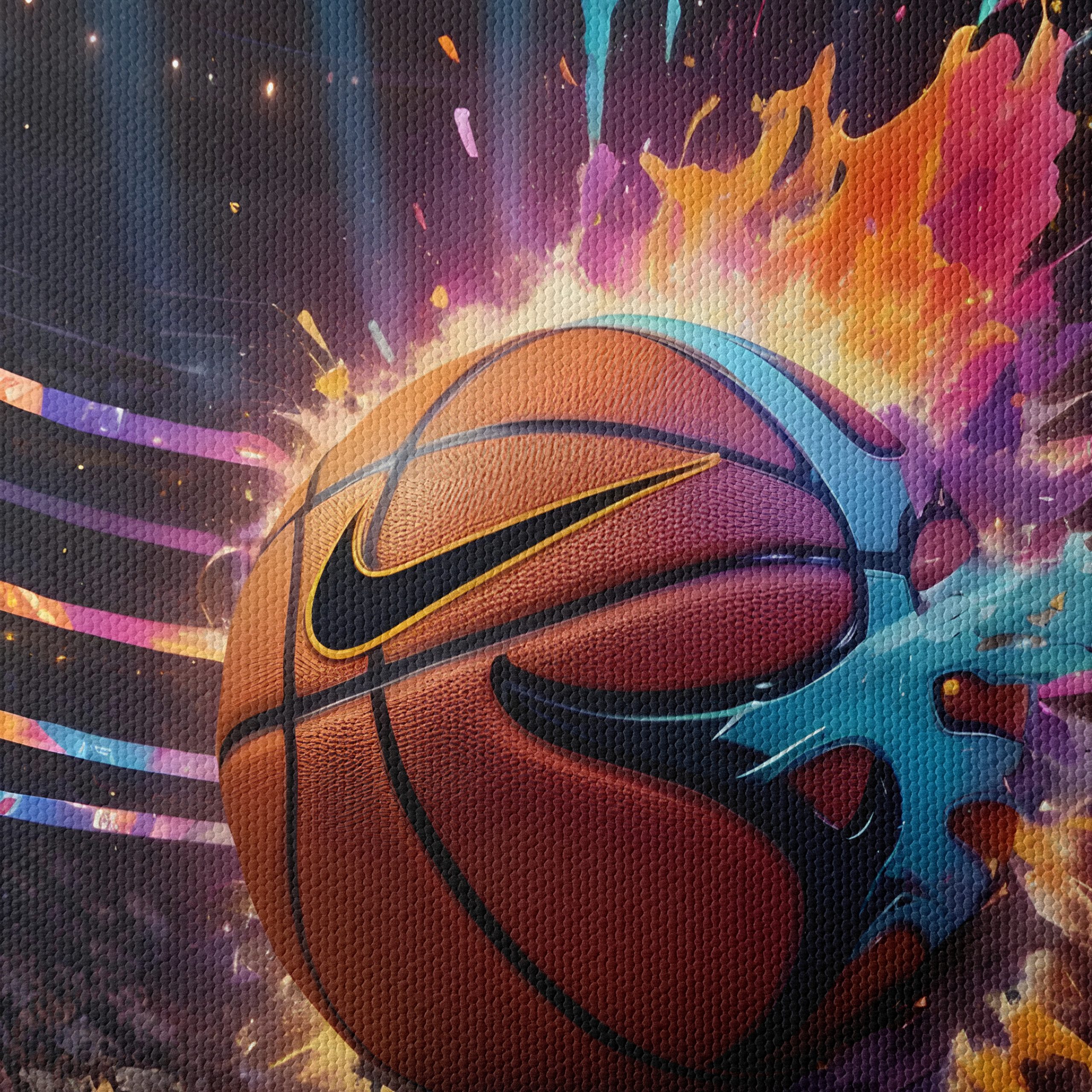 Vibrant Basketball Artwork with Splashes - Image 4