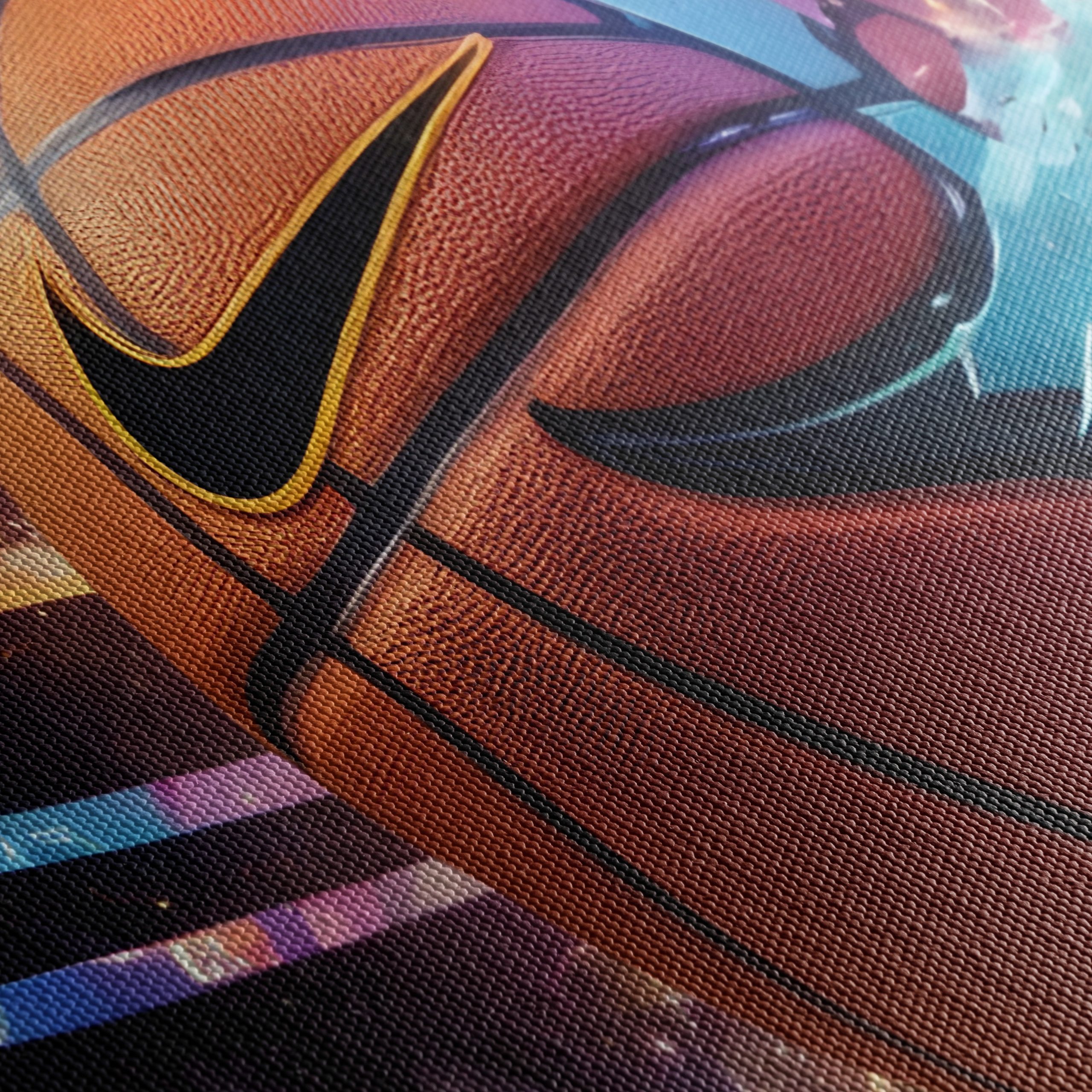 Vibrant Basketball Artwork with Splashes - Image 5
