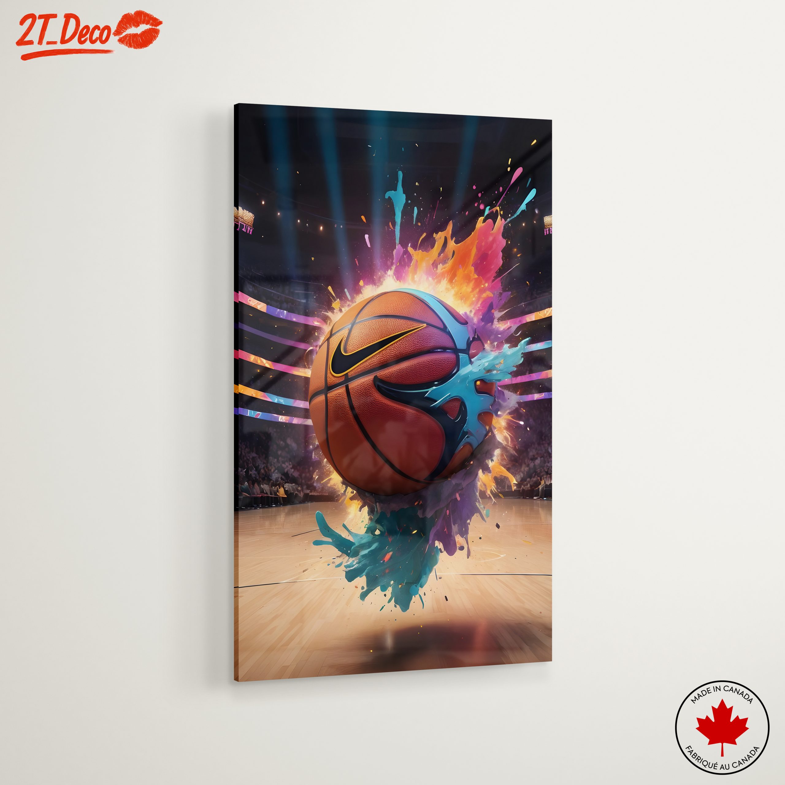 Vibrant Basketball Artwork with Splashes - Image 6