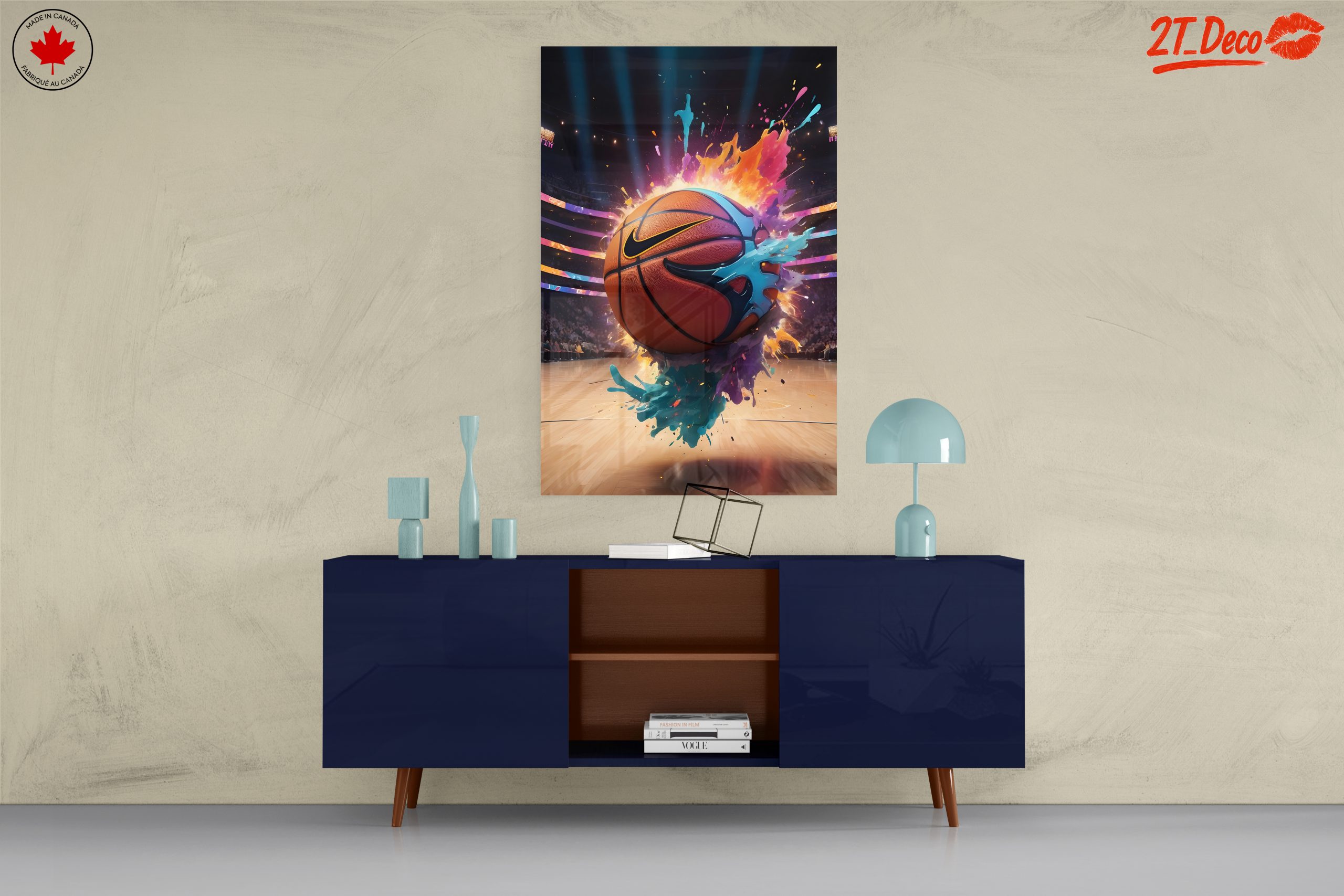 Vibrant Basketball Artwork with Splashes - Image 8