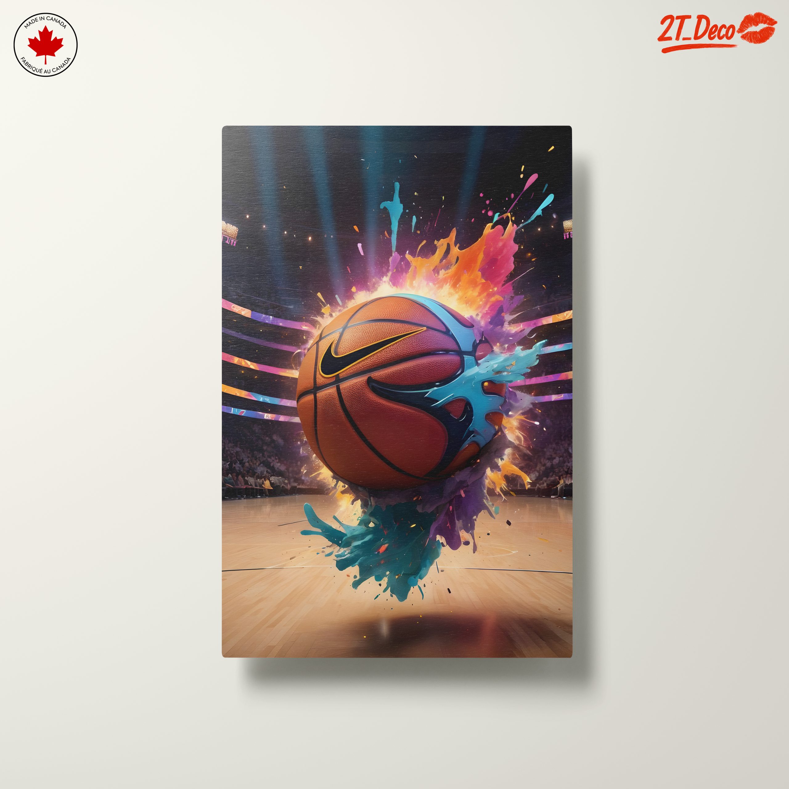 Vibrant Basketball Artwork with Splashes - Image 10