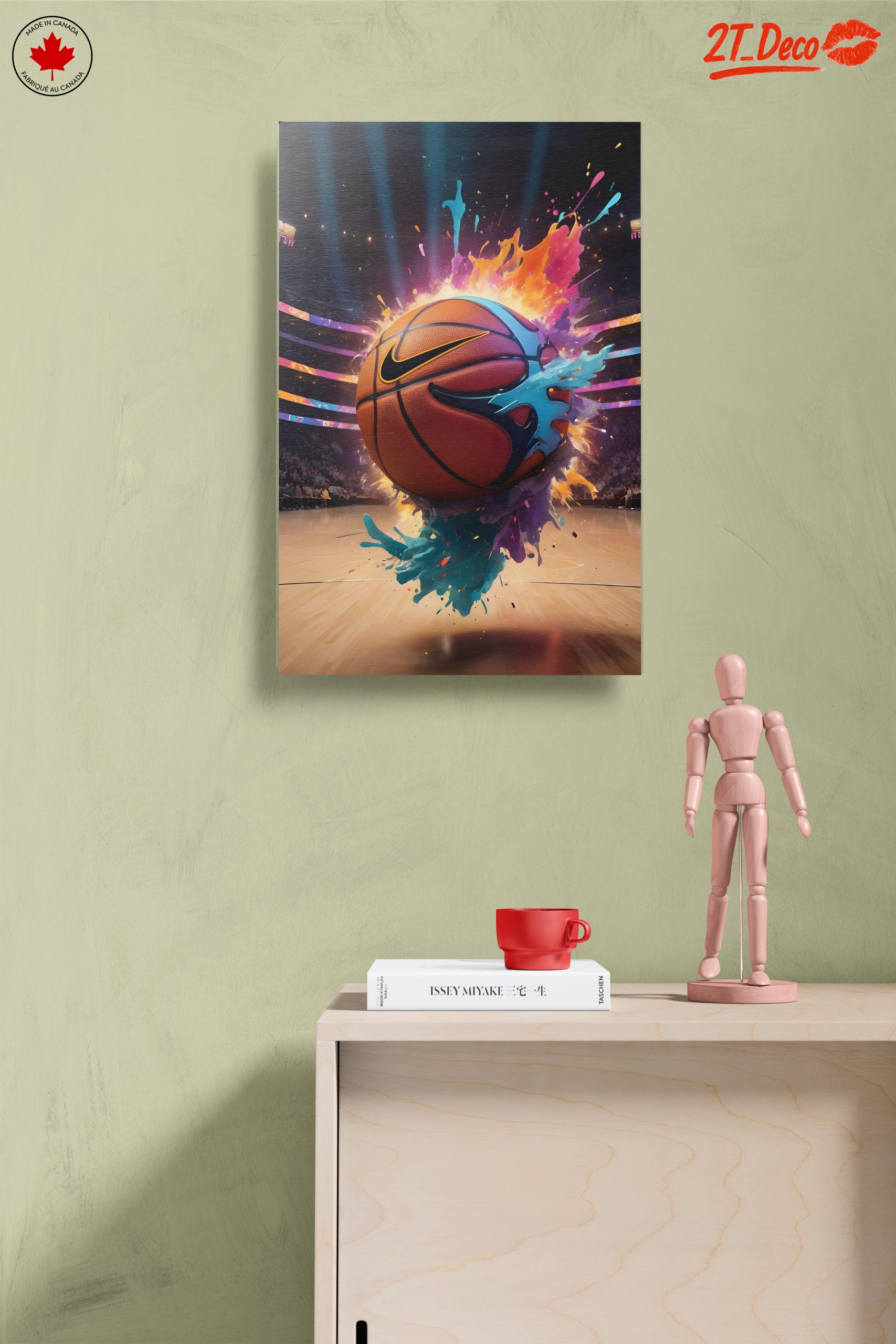 Vibrant Basketball Artwork with Splashes - Image 14