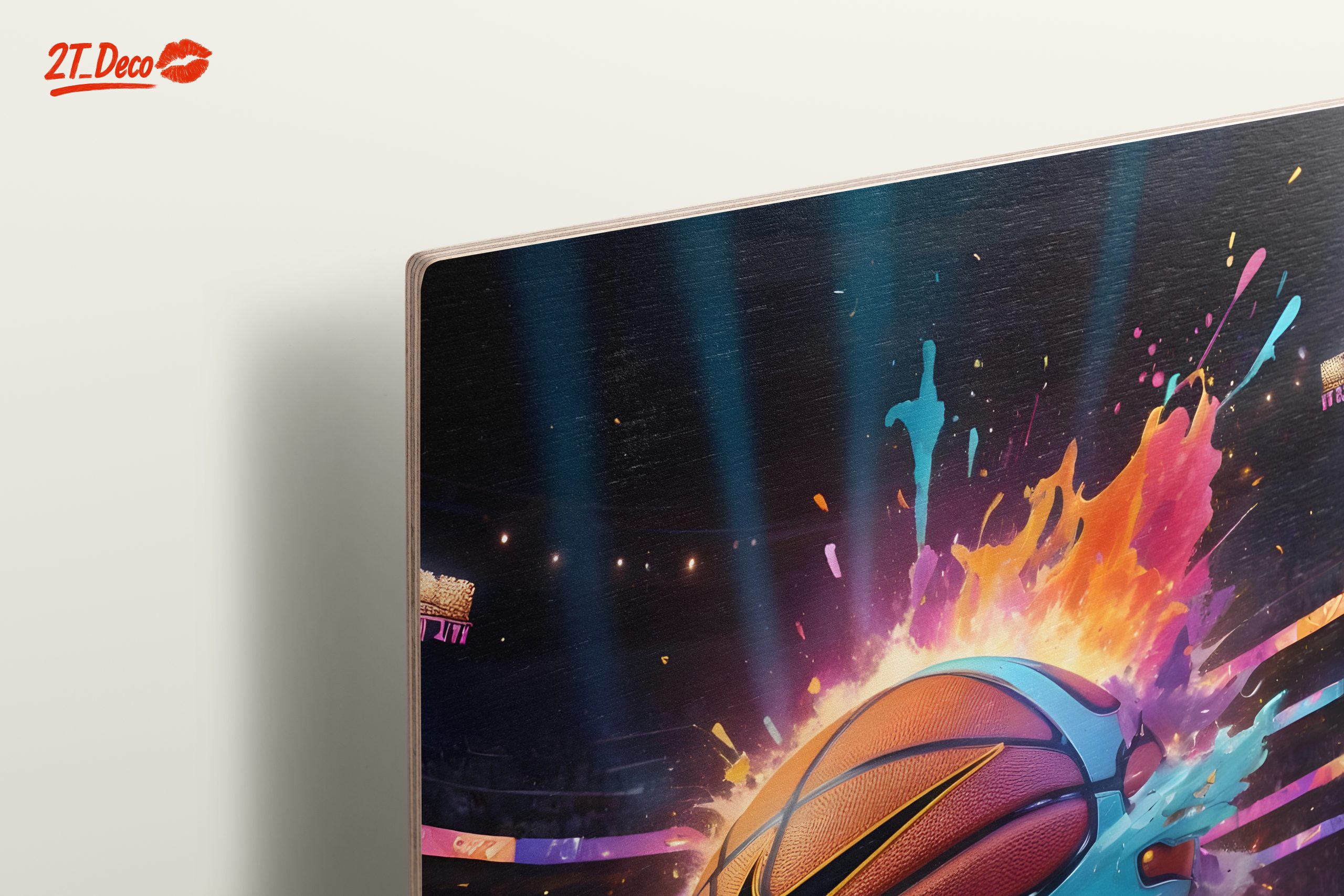 Vibrant Basketball Artwork with Splashes - Image 15