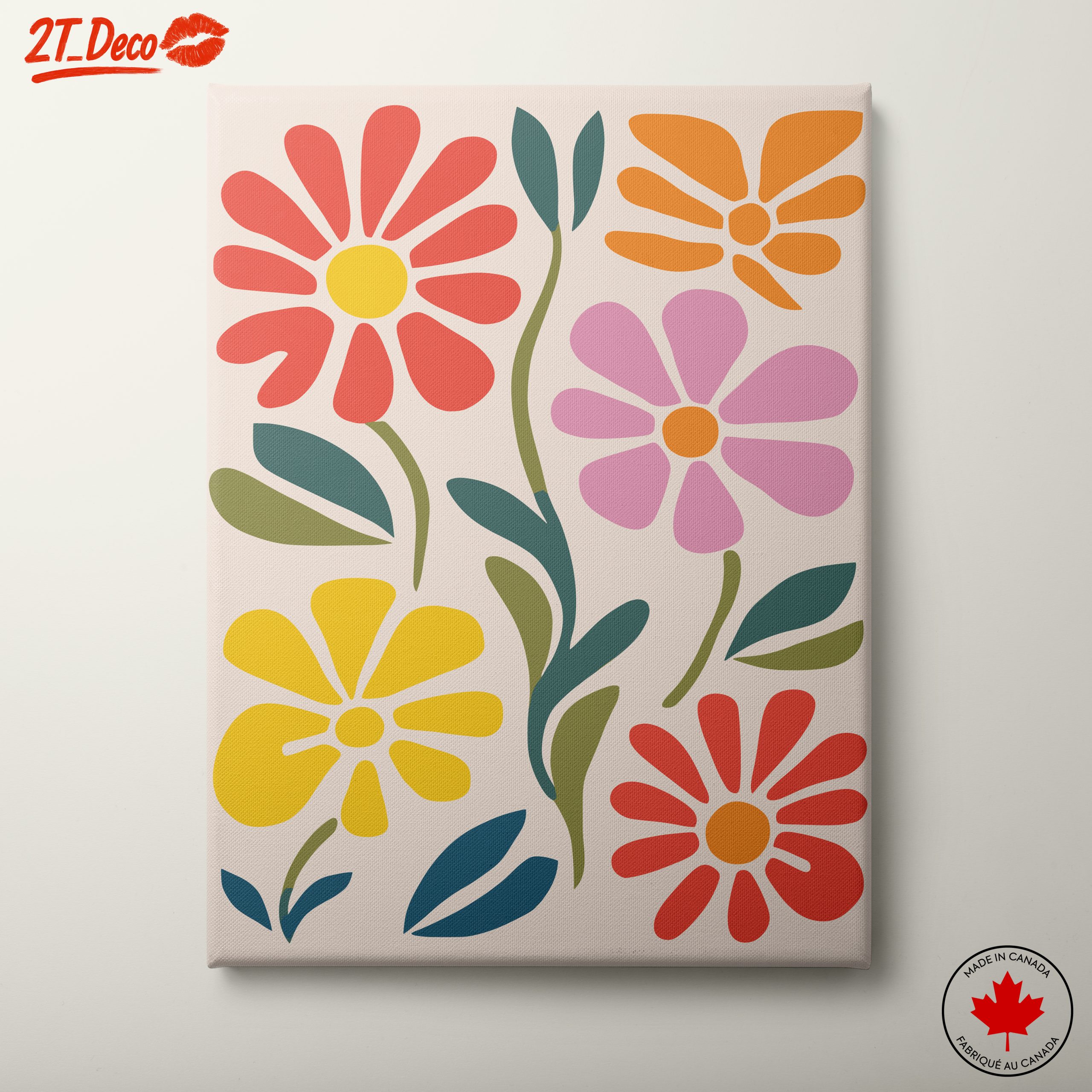 Vibrant Botanical Abstract Floral Artwork