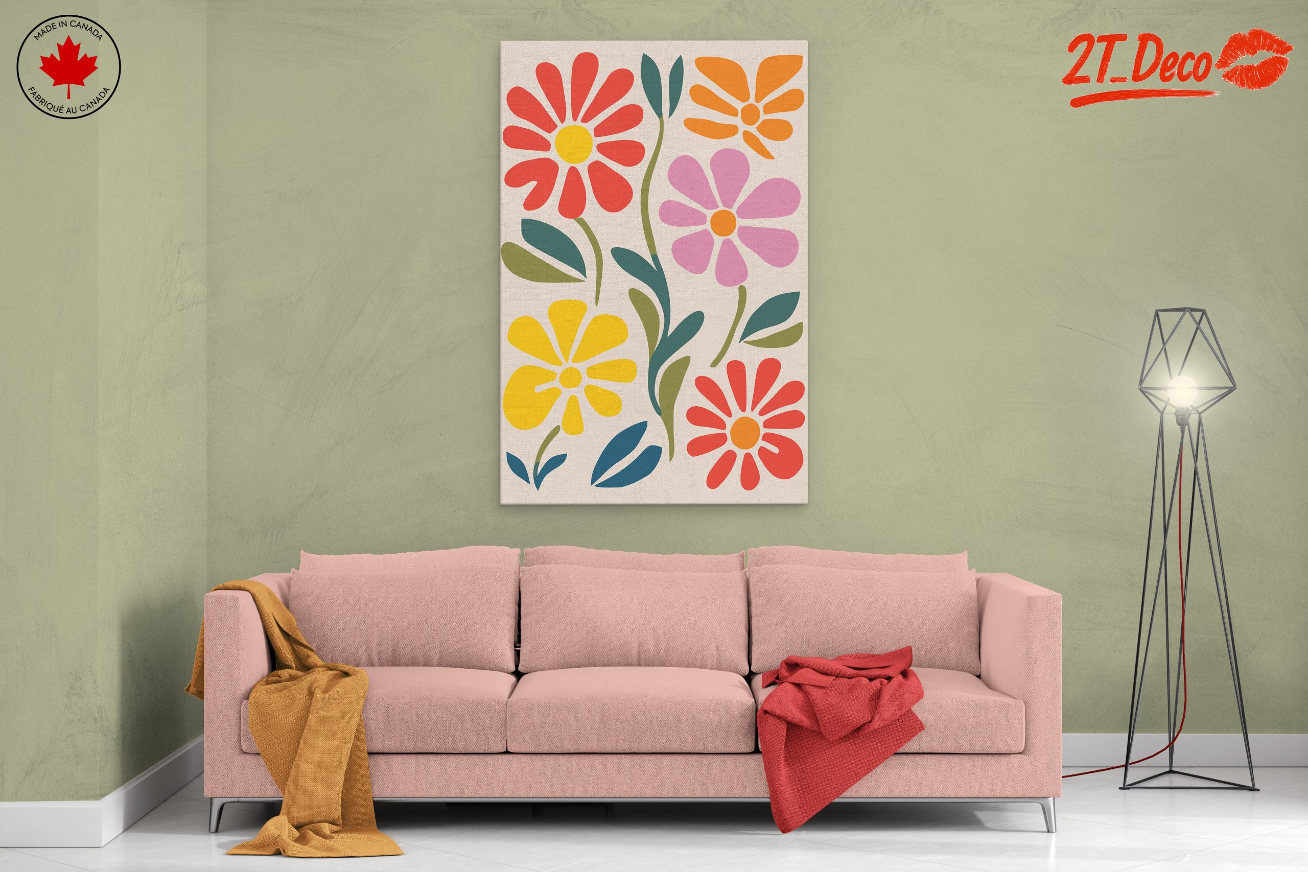 Vibrant Botanical Abstract Floral Artwork - Image 2