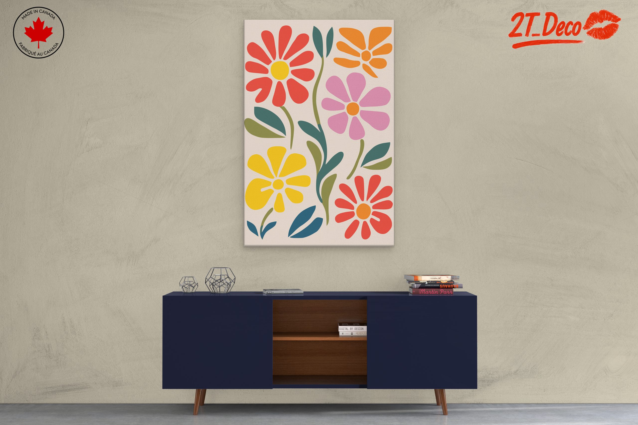 Vibrant Botanical Abstract Floral Artwork - Image 3