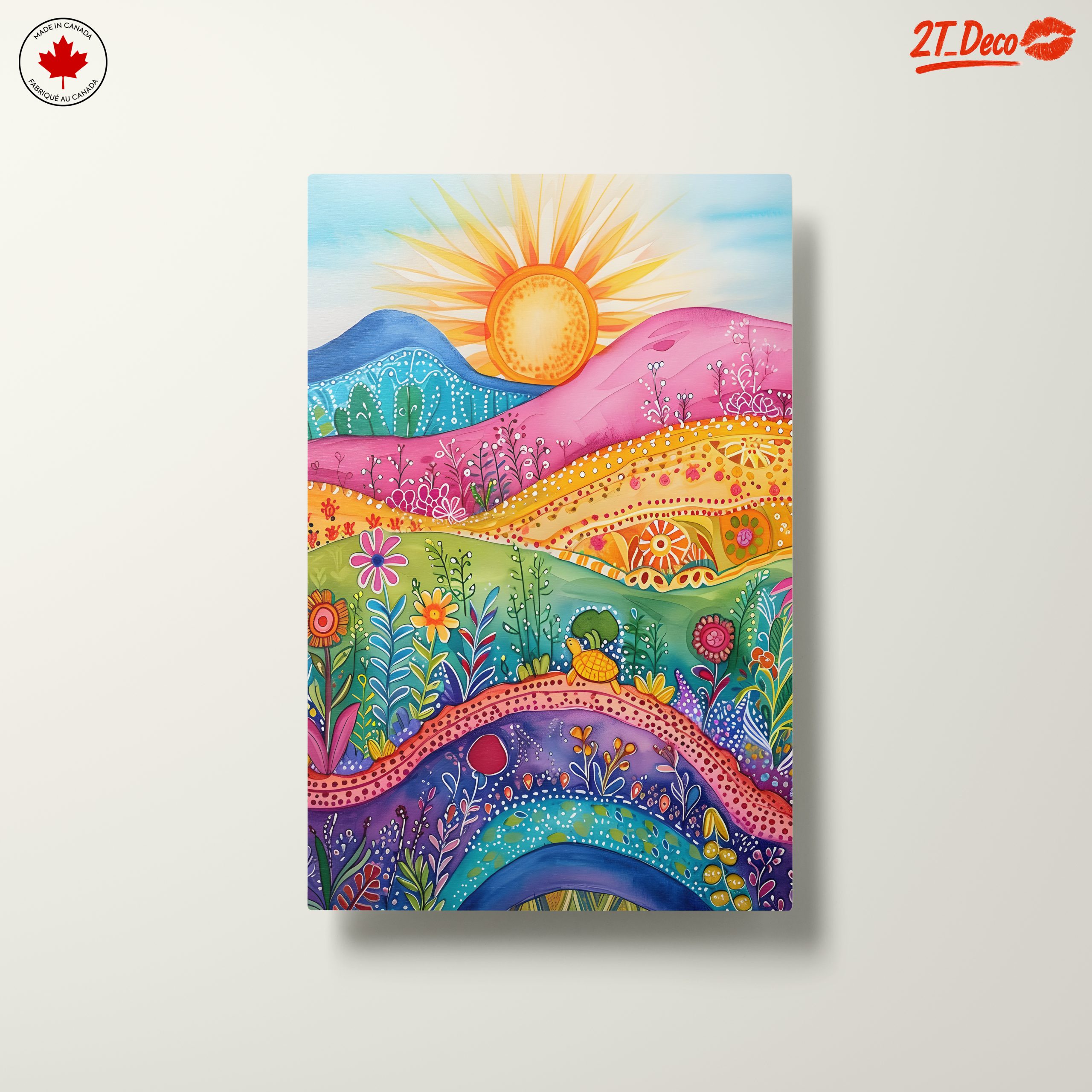 Colorful Floral Landscape with Sun - Image 10