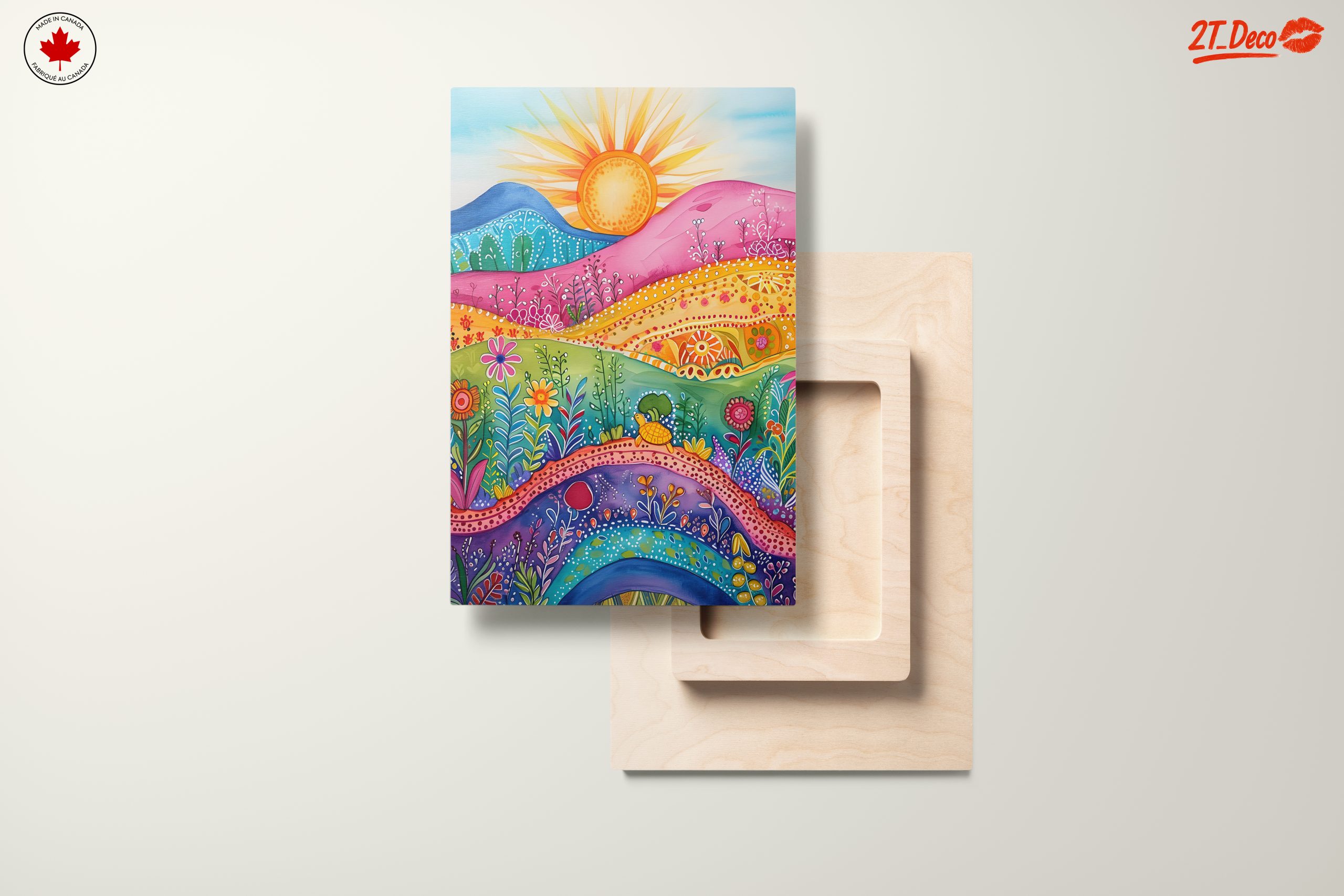 Colorful Floral Landscape with Sun - Image 11