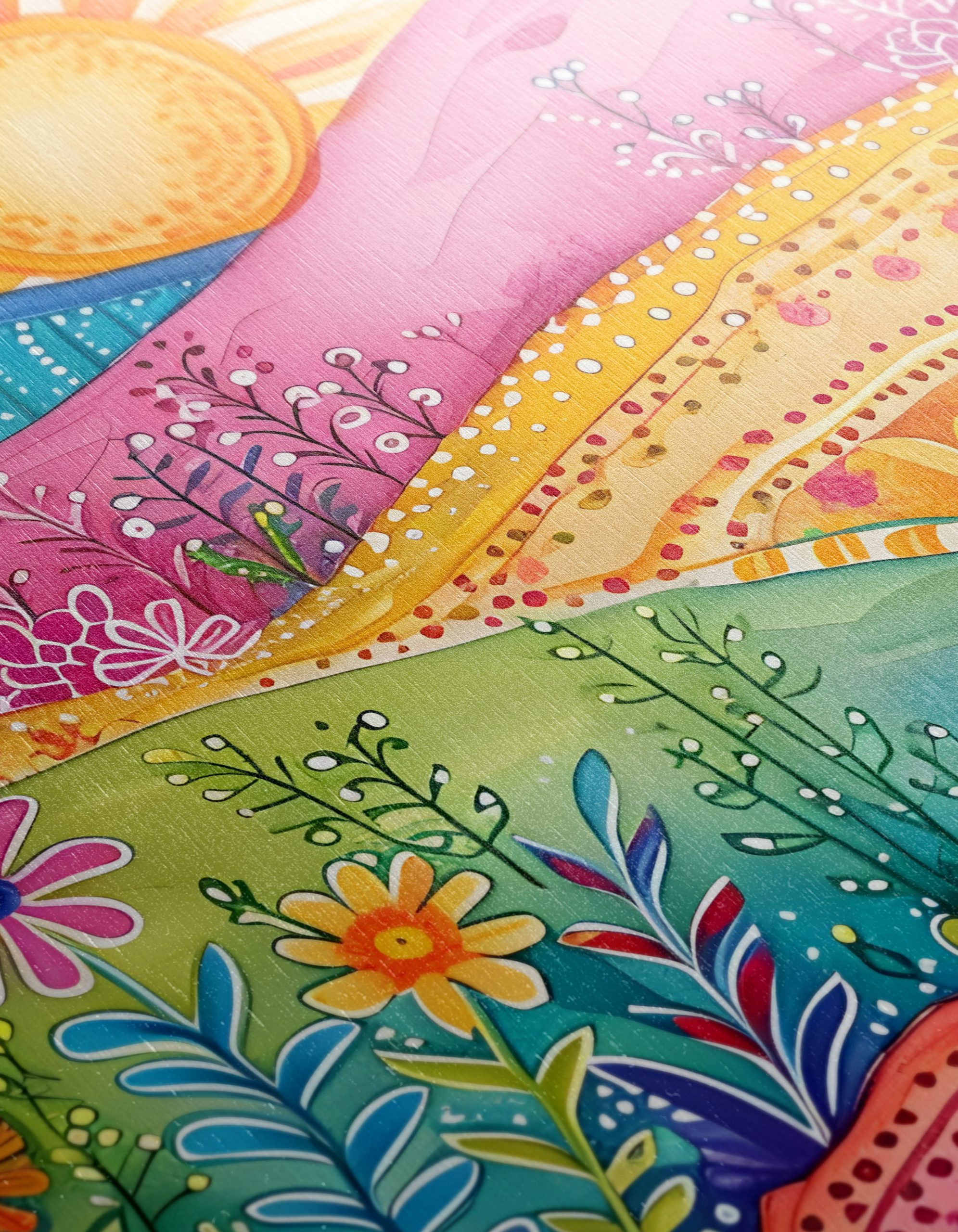 Colorful Floral Landscape with Sun - Image 12