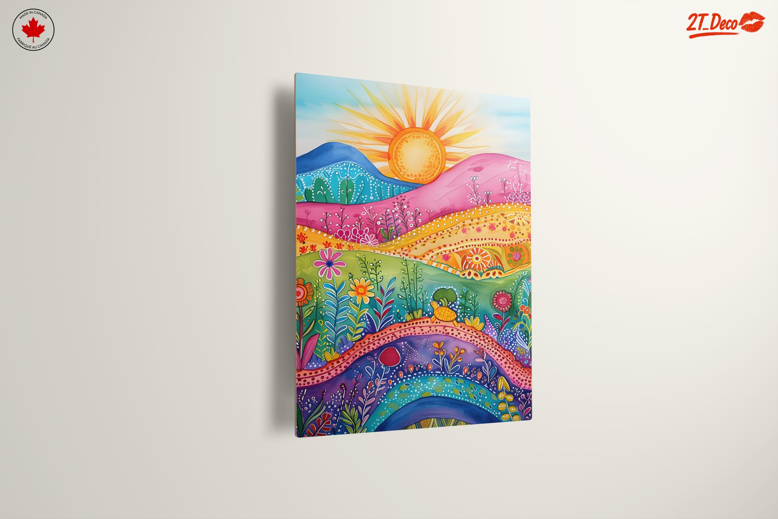 Colorful Floral Landscape with Sun - Image 13