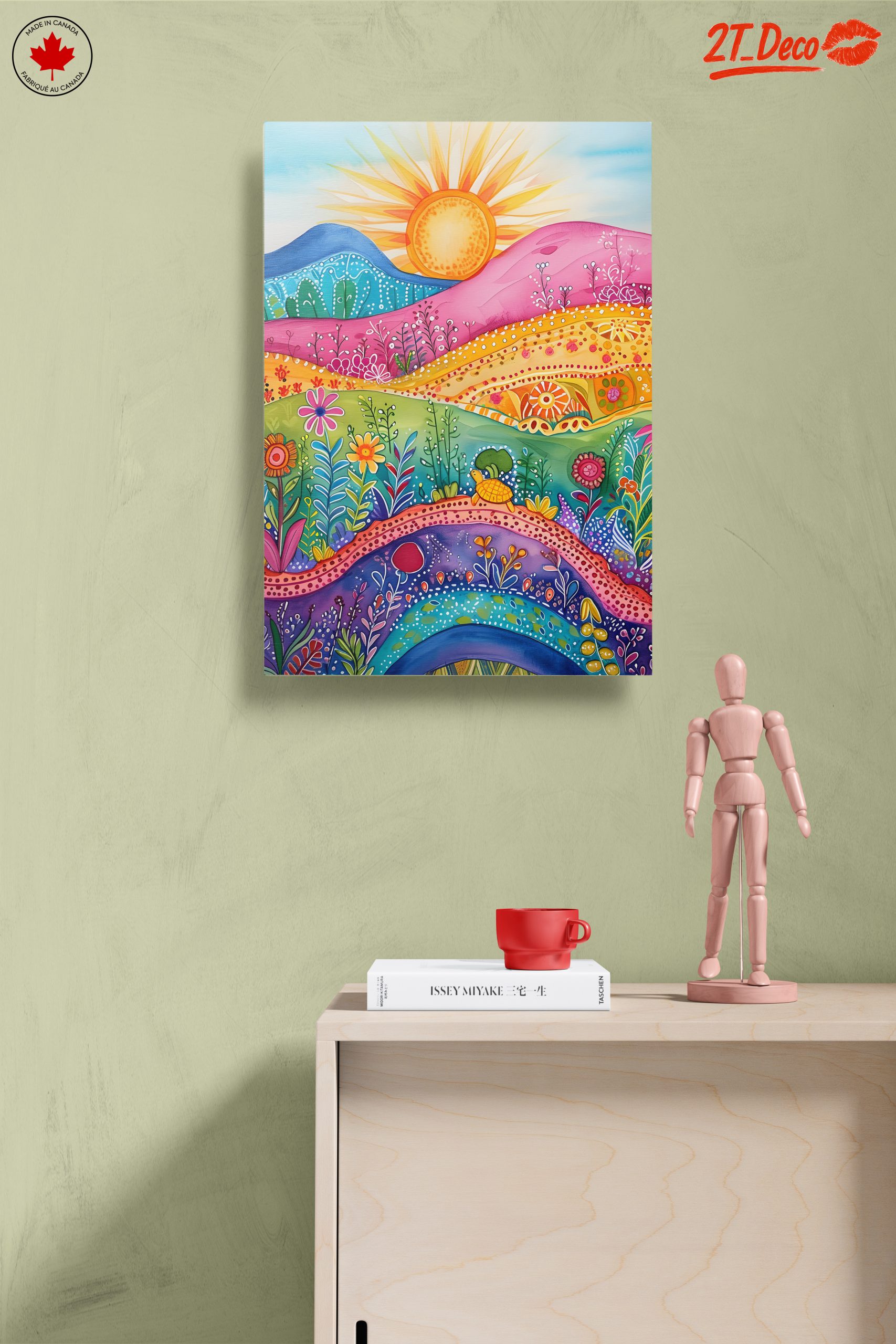Colorful Floral Landscape with Sun - Image 14