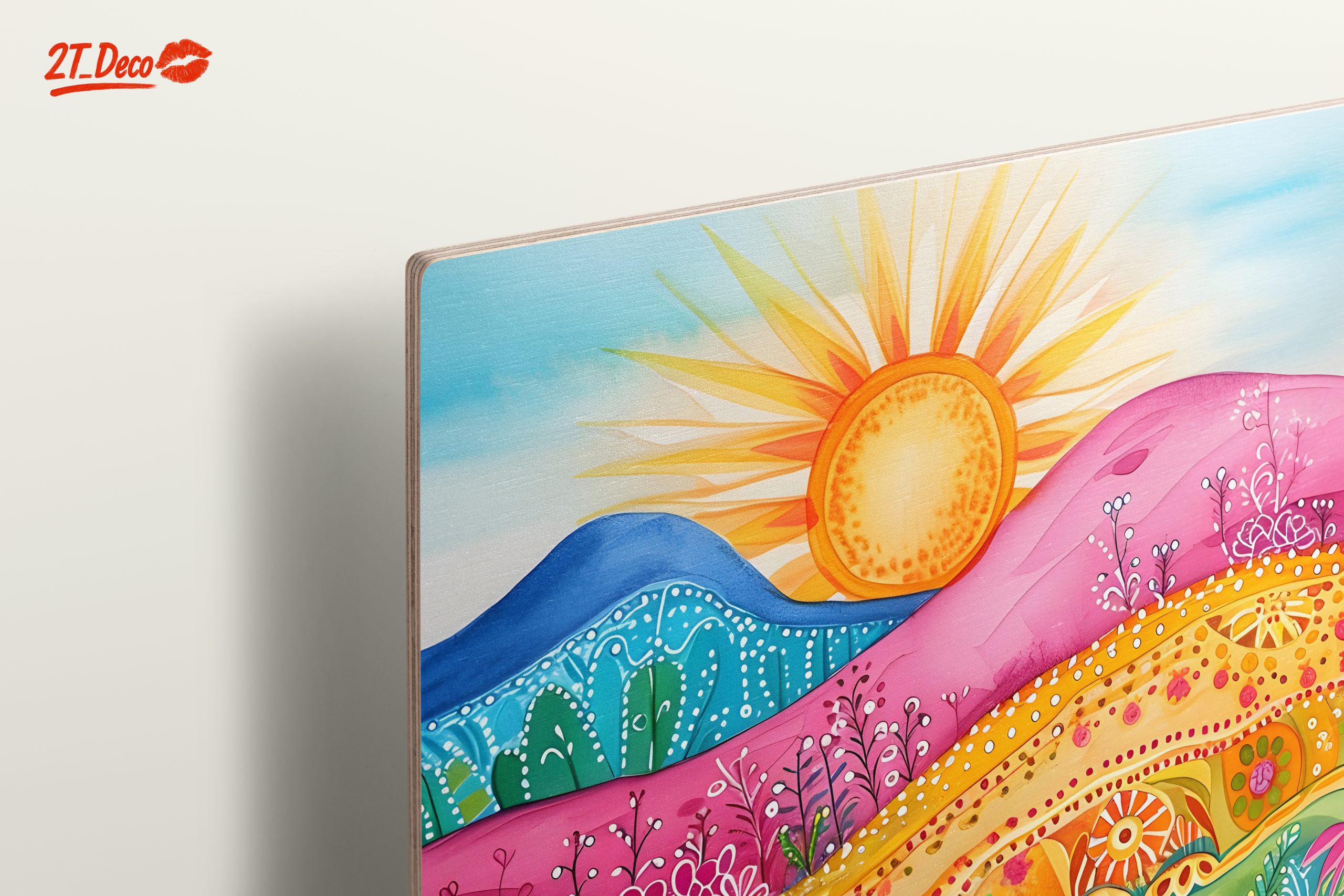 Colorful Floral Landscape with Sun - Image 15