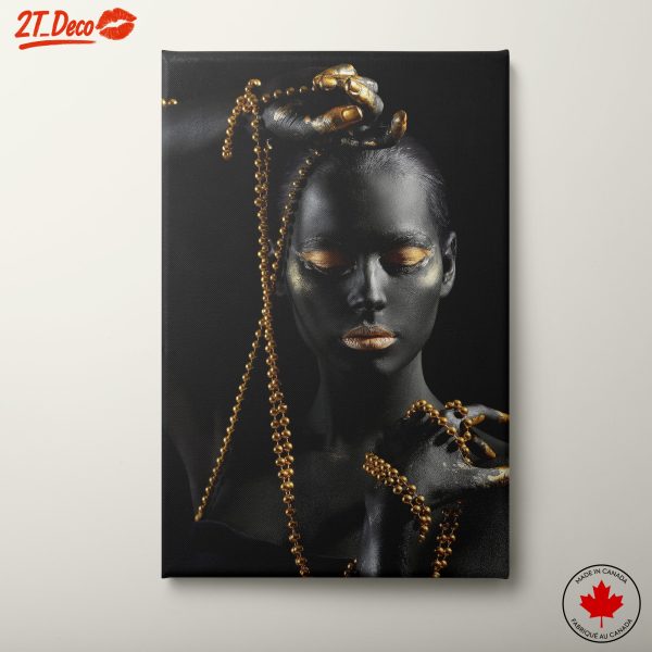 Stunning Afro Art with Golden Accents