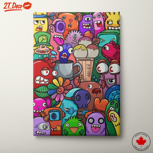 Whimsical Colorful Cartoon Characters Art