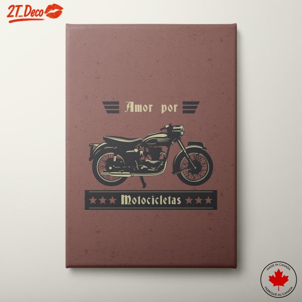 Vintage Motorcycle Love Artwork