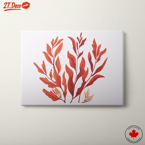Stylized Botanical Leaf Art in Warm Tones