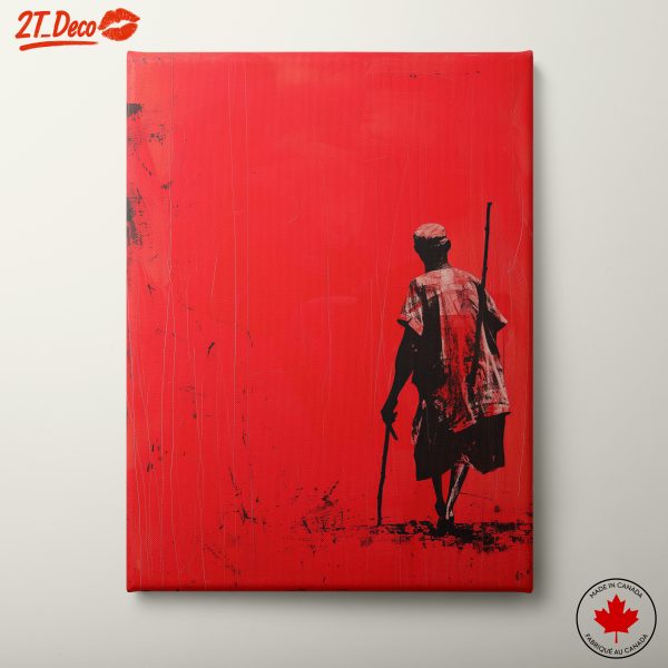Cultural Afro Art with Bold Red Background