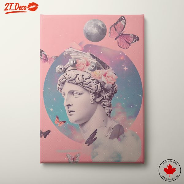 Vibrant Pop Art Print of Classical Sculpture