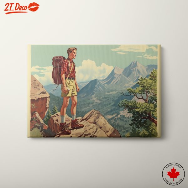 Adventurous Hiker Overlooking Scenic Mountains