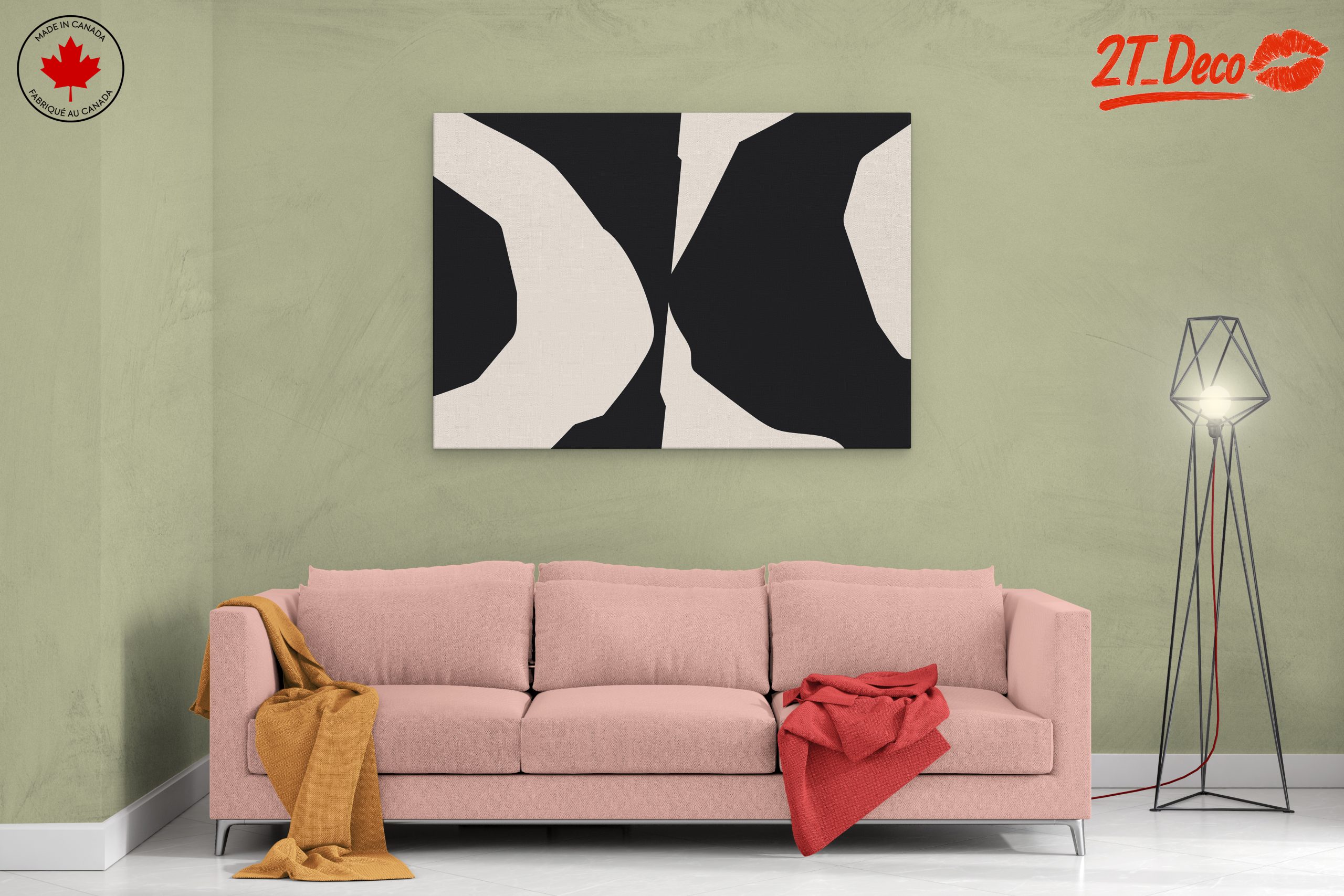 Modern Abstract Black And Beige Art - Image 2