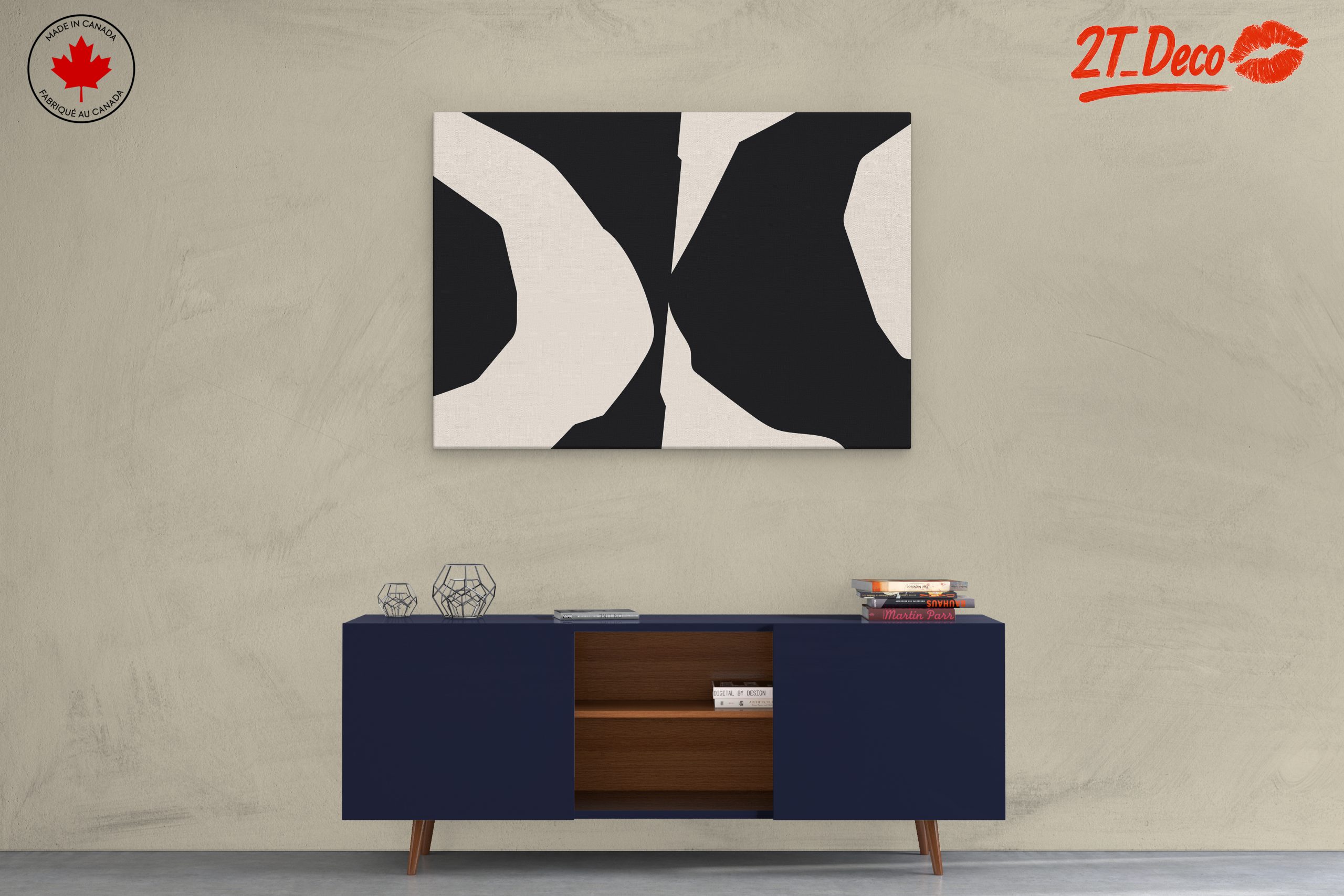 Modern Abstract Black And Beige Art - Image 3