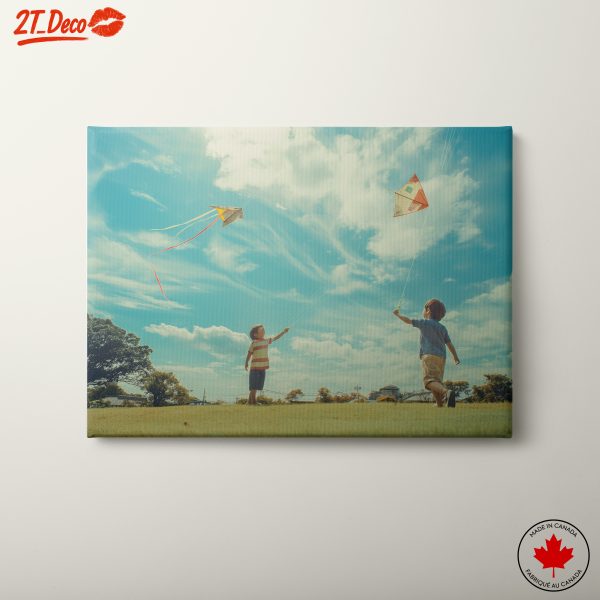 Children Flying Kites on a Bright Day