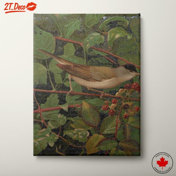 Realistic Bird on Branch Artwork