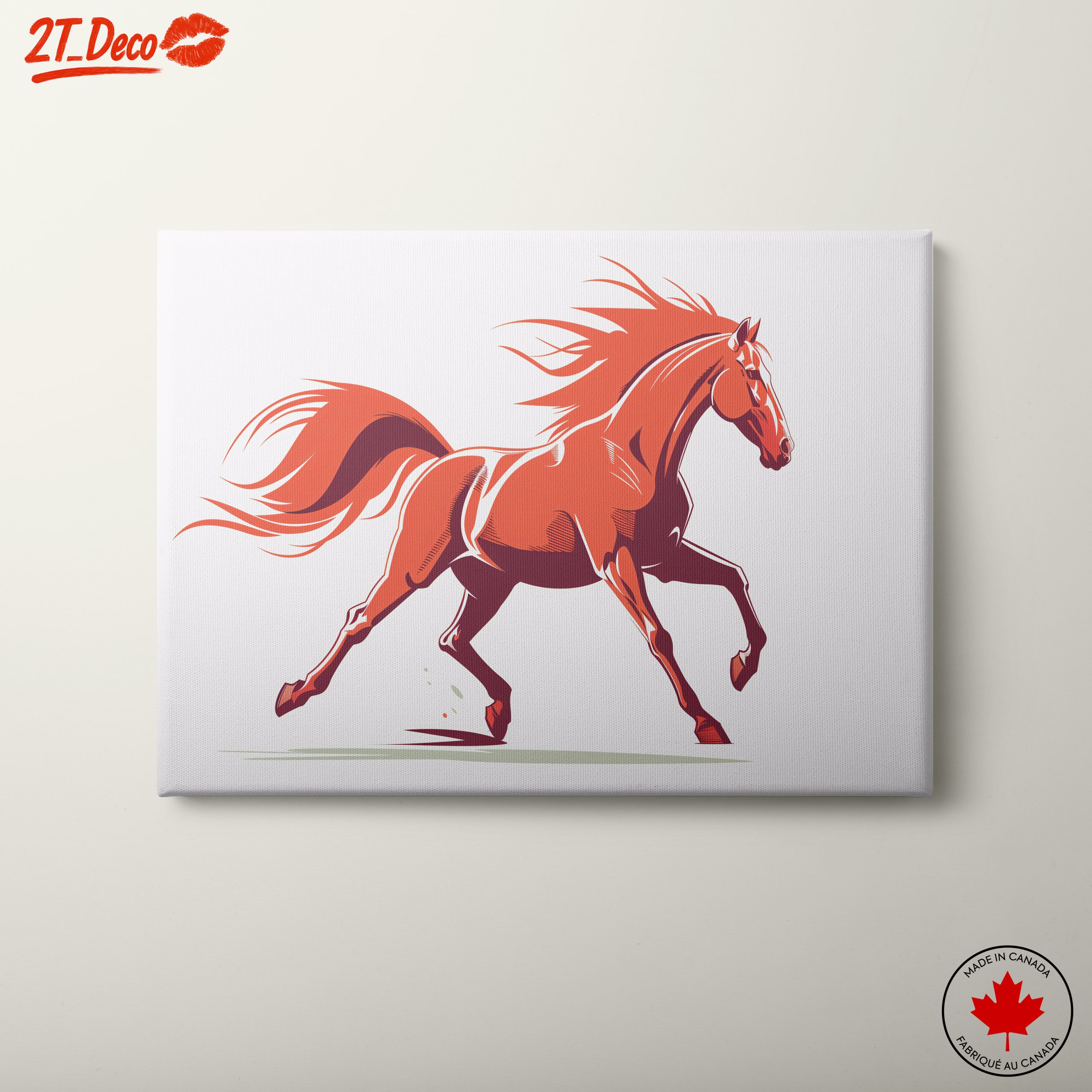 Stylized Red Horse Art